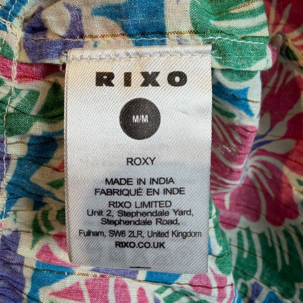 RIXO London Roxy Hibiscus Floral Long Sleeve Vacation Mini Dress Sz M NWT Cotton - Picture 11 of 13